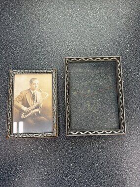 Set of 2 Vintage Ornate Picture Frames Antique Style Saxophone Portrait
